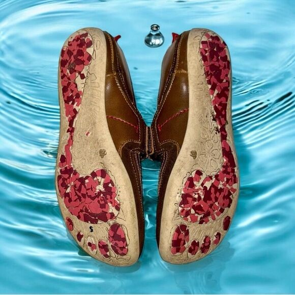 Boho CUSHE Mia Reme Shoes ~ Brown Leather Mary Jane with Pink Flowers ~ Size 9 - Picture 10 of 16